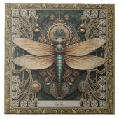 ドラゴンフライパーソナライズされたトライバルジュエルアーストーン タイル (正面)