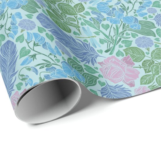 ドラゴンフライビクトリアンガーデンソフトミュート色 ラッピングペーパー (ロールコーナー)