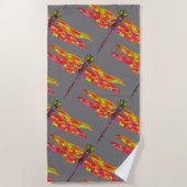 ドラゴンフライファンキーアートビーチスタイル ビーチタオル (正面)