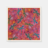 ドラゴンフライフライトホット明るい赤紫色ピンク スタンダードカクテルナプキン (正面)