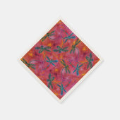 ドラゴンフライフライトホット明るい赤紫色ピンク スタンダードカクテルナプキン (角)