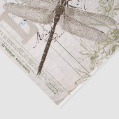 ドラゴンフライフランスのワイルドフラワーデコップページヴィンテージ 薄葉紙 (詳細)