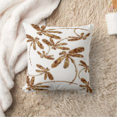 ドラゴンフライフレンジー金ゴールド装飾用クッション クッション (ブランケット)