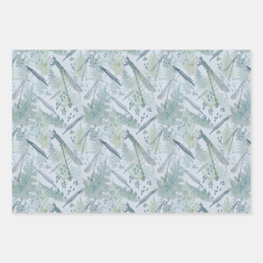 ドラゴンフライフローラブルートリオデコページ ラッピングペーパーシート (正面)