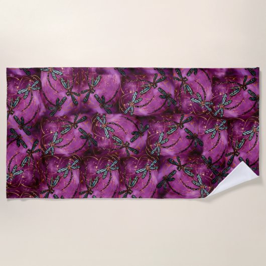 ドラゴンフライブルゴーニュフリットビーチタオル ビーチタオル (正面)