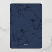 ドラゴンフライモダン&ブルーフローラフォイル招待状 箔招待状 (裏面)