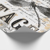 ドラゴンフライラッピング紙フランスの-ヴィンテージ ラッピングペーパー (角)