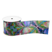 ドラゴンフライワイルドフラワーガーデン抽象芸術フローラ サテンリボン (リール)