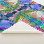 ドラゴンフライワイルドフラワーガーデン抽象芸術フローラ シェルパブランケット (3/4)