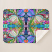 ドラゴンフライワイルドフラワーガーデン抽象芸術フローラ シェルパブランケット (正面(横))