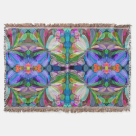 ドラゴンフライワイルドフラワーガーデン抽象芸術フローラ スローブランケット