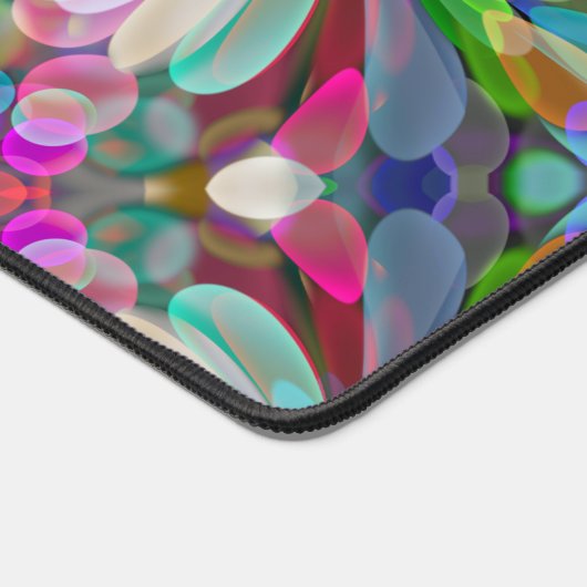 ドラゴンフライワイルドフラワーガーデン抽象芸術フローラ デスクマット (コーナー)