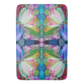 ドラゴンフライワイルドフラワーガーデン抽象芸術フローラ バスマット (正面縦)