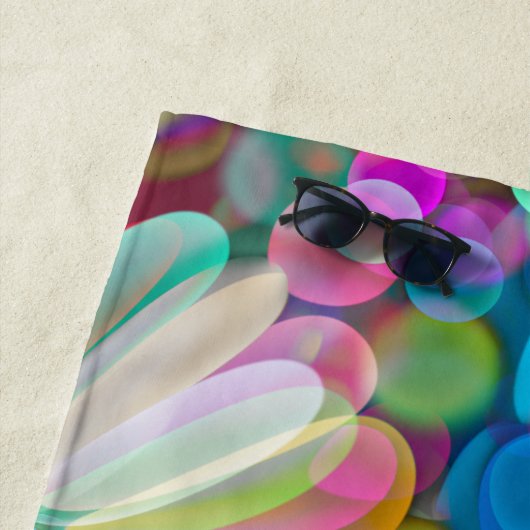 ドラゴンフライワイルドフラワーガーデン抽象芸術フローラ ビーチタオル (インサイチュ)