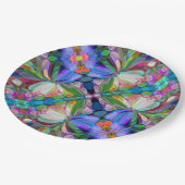 ドラゴンフライワイルドフラワーガーデン抽象芸術フローラ ペーパープレート (アングル)