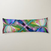 ドラゴンフライワイルドフラワーガーデン抽象芸術フローラ ボディピロー (裏面)