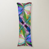 ドラゴンフライワイルドフラワーガーデン抽象芸術フローラ ボディピロー (正面縦)