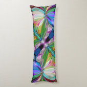 ドラゴンフライワイルドフラワーガーデン抽象芸術フローラ ボディピロー (裏面 (縦))