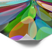 ドラゴンフライワイルドフラワーガーデン抽象芸術フローラ ポスター (角)