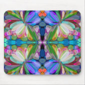 ドラゴンフライワイルドフラワーガーデン抽象芸術フローラ マウスパッド (正面)