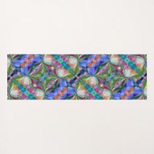 ドラゴンフライワイルドフラワーガーデン抽象芸術フローラ ヨガマット (裏面(横))