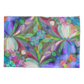 ドラゴンフライワイルドフラワーガーデン抽象芸術フローラ 枕カバー (裏面-左)