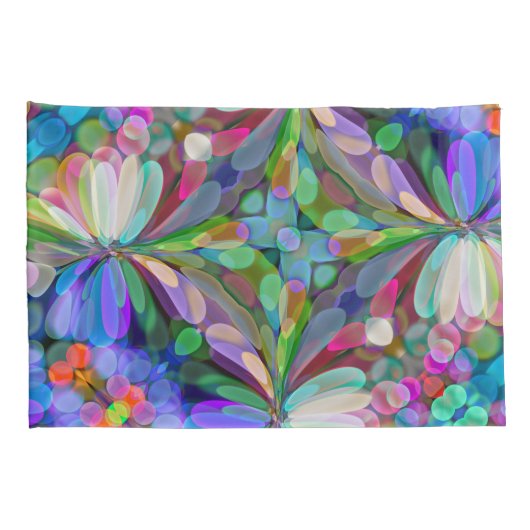 ドラゴンフライワイルドフラワーガーデン抽象芸術フローラ 枕カバー (裏面-右)