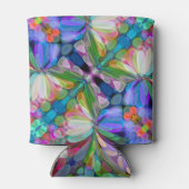 ドラゴンフライワイルドフラワーガーデン抽象芸術フローラ 缶クーラー (裏面)