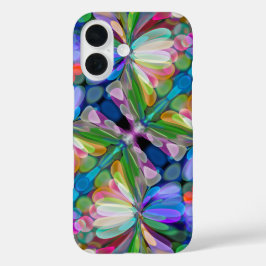 ドラゴンフライワイルドフラワーガーデン抽象芸術フローラ iPhone 16ケース