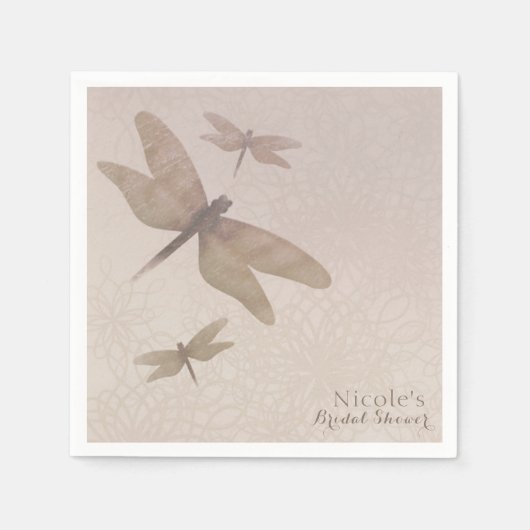 ドラゴンフライヴィンテージドラゴンフライシックエレガントカスタム スタンダードカクテルナプキン (正面)