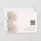 ドラゴンフライ付き秋の庭QRコードRSVPカード 出欠カード (正面)