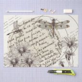 ドラゴンフライ山花の円フランスの語の切り離し 薄葉紙 (クラフト)