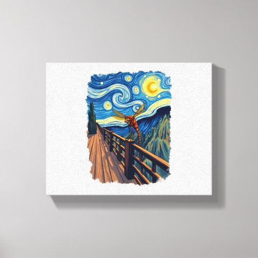 ドラゴンフライ愛好家ドラゴン芸術的フライ キャンバスプリント (正面)