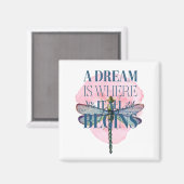 ドラゴンフライ感動的ワードアートマグネット マグネット (正面/裏面)