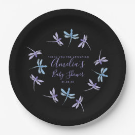 ドラゴンフライ手絵を描赤ちゃんシャワーブラック ペーパープレート