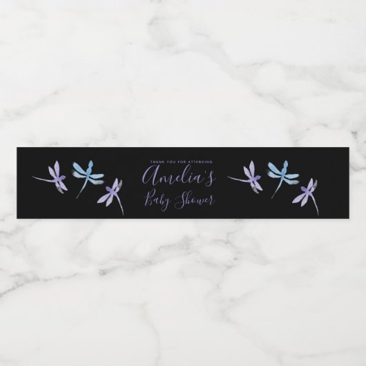 ドラゴンフライ手色彩の鮮やか赤ちゃんシャワー ペットボトルラベル (シングルラベル)