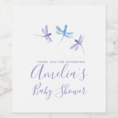 ドラゴンフライ手色彩の鮮やか赤ちゃんシャワー ワインラベル (シングルラベル)