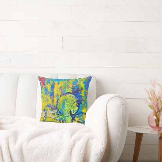 ドラゴンフライ抽象芸術芸術枕 クッション (ソファ)