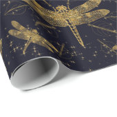 ドラゴンフライ暗色装飾模様 ラッピングペーパー (ロールコーナー)