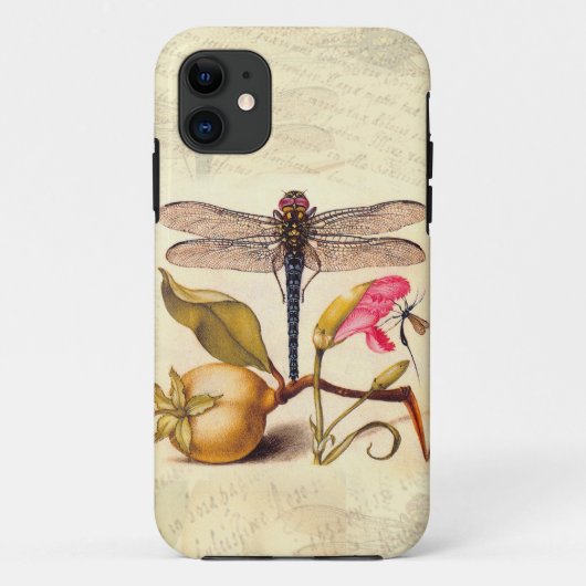ドラゴンフライ植物自然野生生物Hoefnagelアート Case-Mate iPhoneケース (裏面)