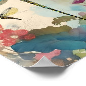 ドラゴンフライ混合メディアコラージュエフェメラデクページ ポスター (角)