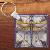 ドラゴンフライ真珠アメジスト金ゴールドマザーオブパール キーホルダー (正面)