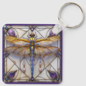 ドラゴンフライ真珠アメジスト金ゴールドマザーオブパール キーホルダー (裏面)