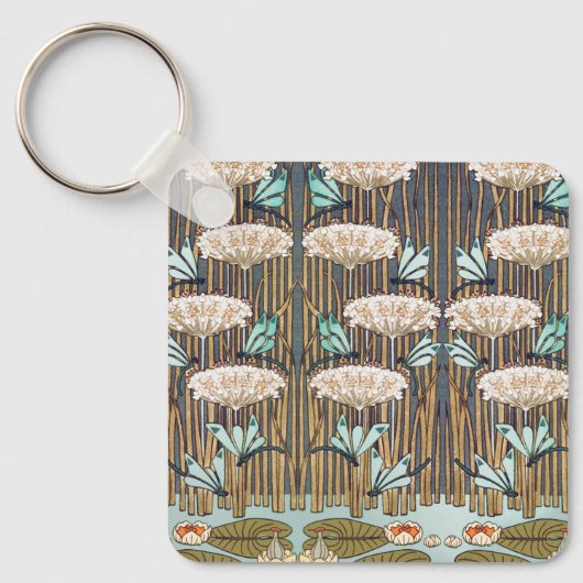 ドラゴンフライ睡蓮マーシュアールヌーボー キーホルダー (正面)