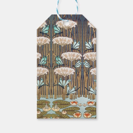 ドラゴンフライ睡蓮マーシュアールヌーボー ギフトタグ (正面)