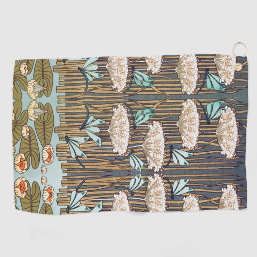 ドラゴンフライ睡蓮マーシュアールヌーボー ゴルフタオル (横)