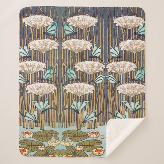 ドラゴンフライ睡蓮マーシュアールヌーボー シェルパブランケット (正面)