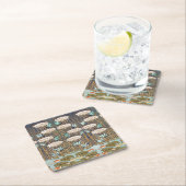 ドラゴンフライ睡蓮マーシュアールヌーボー スクエアペーパーコースター (インサイチュ)