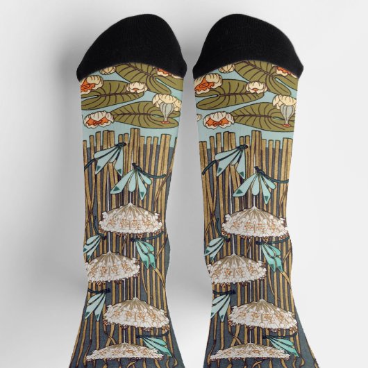ドラゴンフライ睡蓮マーシュアールヌーボー ソックス (上部)
