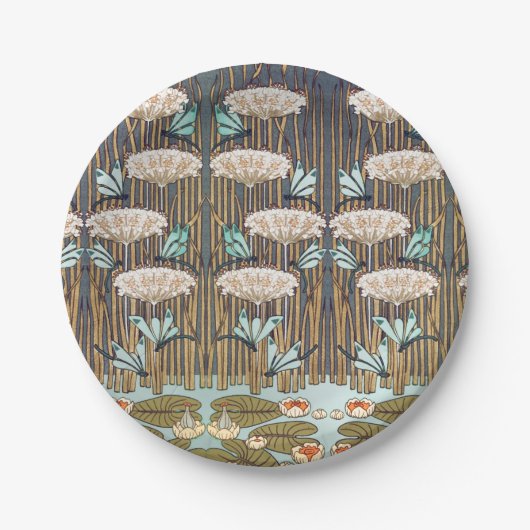 ドラゴンフライ睡蓮マーシュアールヌーボー ペーパープレート (正面)